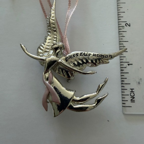 Serenity Breast Cancer Angel Ornament/pin Alice Swain Seasons Of Canon falls - Picture 2 of 4